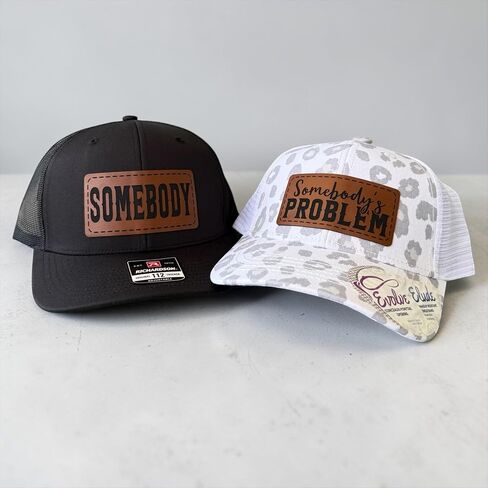 BUBBLEHEAD INK Somebody's Problem Hat, Matching Hats for Couples, Couples Hats for Him and Her, Somebody's Problem Ponytail Hat Charcoal Black in Saudi Arabia
