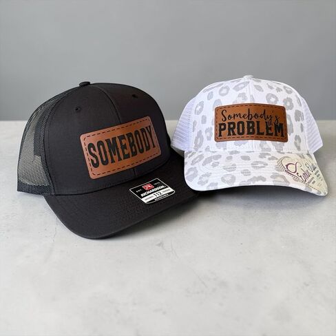 BUBBLEHEAD INK Somebody's Problem Hat, Matching Hats for Couples, Couples Hats for Him and Her, Somebody's Problem Ponytail Hat Charcoal Black in Saudi Arabia