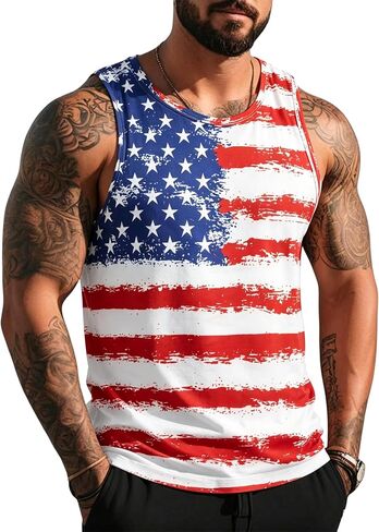 Mens American Flag Tank Tops 250 Anniversary USA Sleeveless Shirt Patriotic Gym Muscle Sleeveless Shirts Beach Tees in Saudi Arabia