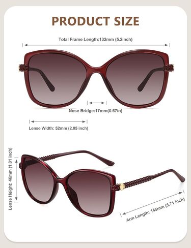نظارات شمسية عصرية من EYEGUARD للنساء للحماية من الأشعة فوق البنفسجية، نظارة شمسية نسائية كبيرة الحجم ذات حجم كبير، قطعتان in Kuwait