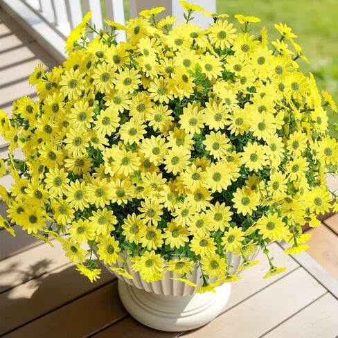 Alupssuc 20Pcs Artificial Flowers for Outdoors UV Resistant，No Fade Faux Daisy Flowers Weatheroof Fake Flowers for Indoor Outdoor Decor Real Touch Silk Flowers for Garden Proch Patio Mixed 5 Colors in Saudi Arabia