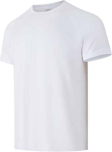 Mens Short Sleeve T-Shirt Moisture Wicking Quick Dry Fit Breathable Crew Neck Shirts Workout Athletic Gym Running Golf in Saudi Arabia