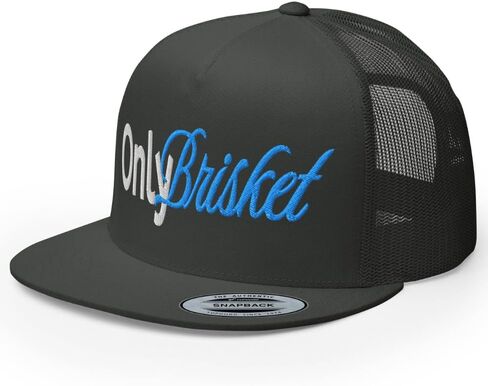 NX Only Brisket Embroidered Flat Bill Trucker Hat High Crown Adjustable Cap in Kuwait