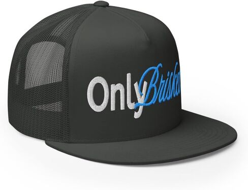 NX Only Brisket Embroidered Flat Bill Trucker Hat High Crown Adjustable Cap in Kuwait