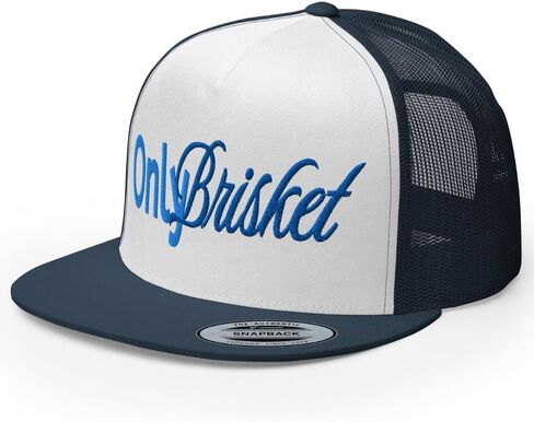 NX Only Brisket Embroidered Flat Bill Trucker Hat High Crown Adjustable Cap in Kuwait