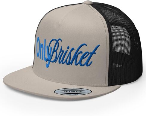 NX Only Brisket Embroidered Flat Bill Trucker Hat High Crown Adjustable Cap in Kuwait