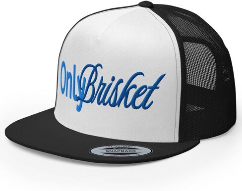 NX Only Brisket Embroidered Flat Bill Trucker Hat High Crown Adjustable Cap in Kuwait