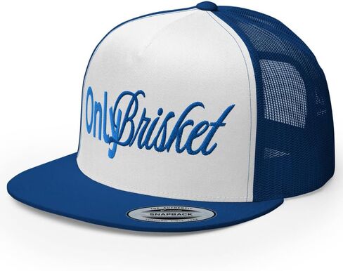 NX Only Brisket Embroidered Flat Bill Trucker Hat High Crown Adjustable Cap in Kuwait