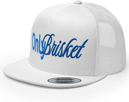 NX Only Brisket Embroidered Flat Bill Trucker Hat High Crown Adjustable Cap in Kuwait
