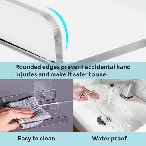 4-Pack Clear Acrylic Floating Shelves with Adhesive & No-Trace Nails - Ultimate No Drill Wall Mounted Display & Storage Organizer for Bathroom, Bedroom, Living Room, Office, 7.87" x 4" (4, U-Shape) in Saudi Arabia