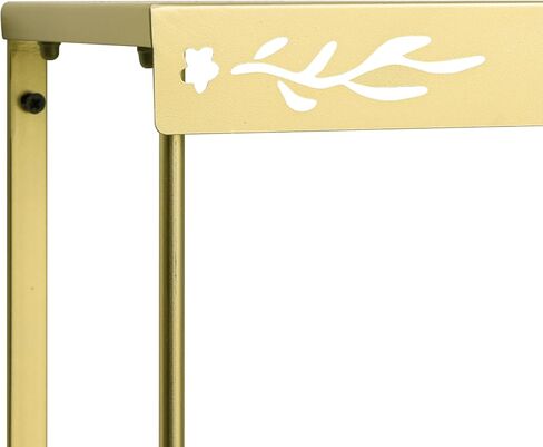 Elegant Gold Wall Shelf — 2 Tier Decorative Metal Storage Floating Shelf with Openwork Floral Pattern, 20" x 24" in Saudi Arabia