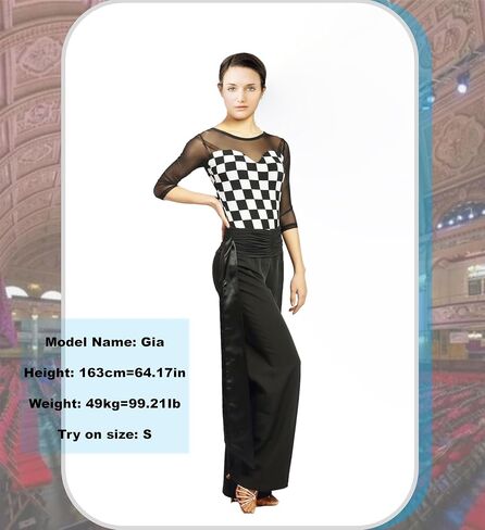SCGGINTTANZ G4007 Latin Modern Ballroom Dance Professional Satin Ribbone Lastic Straight Trousers Pants in Saudi Arabia