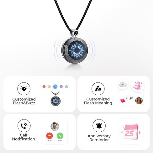 TOTWOO Smart Touch Bracelet & Necklace Set: Long Distance Touch Jewelry for Couples, Stylish Smart Set with Adjustable Rope – Modern Stacking Gift for Women & Men in Saudi Arabia