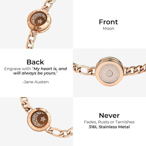 TOTWOO Smart Touch Bracelet & Necklace Set: Long Distance Touch Jewelry for Couples, Stylish Smart Set with Adjustable Rope – Modern Stacking Gift for Women & Men in Saudi Arabia