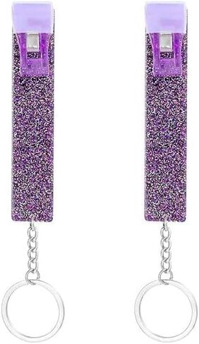 2 Packs Credit Card Puller for Long Nails, Acrylic Debit ATM Card Grabber Keychain with Plastic Clip, Cute Portable Card Extractor for Women Men, Unisex Purple Gift in Kuwait