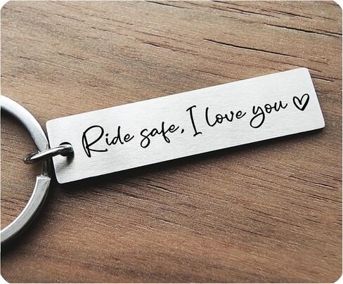 Ride Safe Key Chain Motorcyclist Biker Motorcycle Dad Stainless Steel Key Chain Couple Birthday Gift Boyfriend Fathers Day New Driver in Saudi Arabia