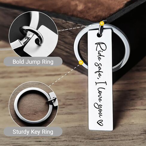Ride Safe Key Chain Motorcyclist Biker Motorcycle Dad Stainless Steel Key Chain Couple Birthday Gift Boyfriend Fathers Day New Driver in Saudi Arabia