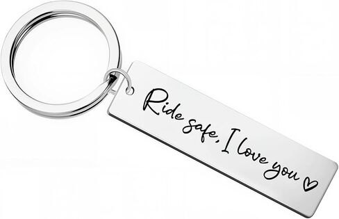 Ride Safe Key Chain Motorcyclist Biker Motorcycle Dad Stainless Steel Key Chain Couple Birthday Gift Boyfriend Fathers Day New Driver in Saudi Arabia