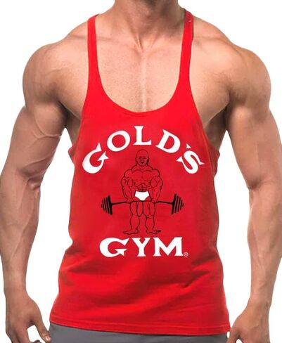 Gold's Gym Tank Top Stringer- Official Licensed - ST-2 (S, Red) in Saudi Arabia
