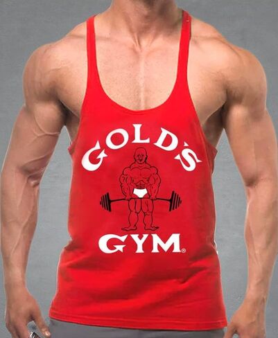 Gold's Gym Tank Top Stringer- Official Licensed - ST-2 (S, Red) in Saudi Arabia
