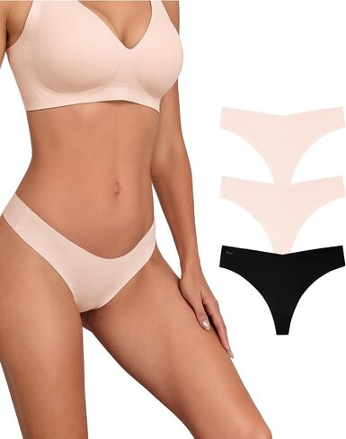 Ubras Seamless Thongs For Women, No Show Breathable Underwear Women Pack, Soft Thongs For Women no Visible Panty Lines in Saudi Arabia