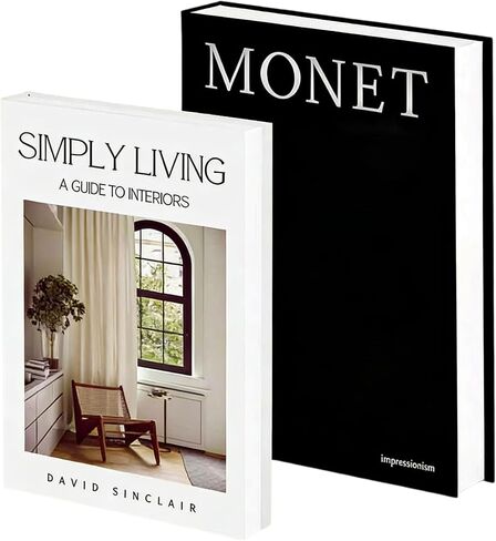 Decorative Fake Book Box Set of 2 Modern Design - Faux Books for Coffee Table, Shelf Decor, Hidden Storage - Minimalist Home Decor Accents for Living Room, Office (Set B) in Saudi Arabia