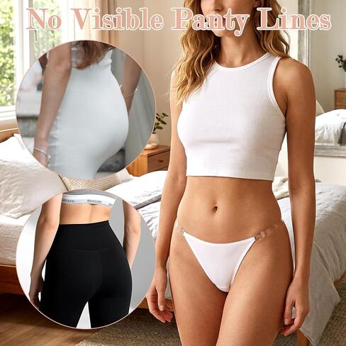 3 Pack Clear Strap Thongs Women Seamless Panties Adjustable G String Thongs Sexy No Show Briefs Invisible Clear Strap Underwear Low Rise Panties in Saudi Arabia