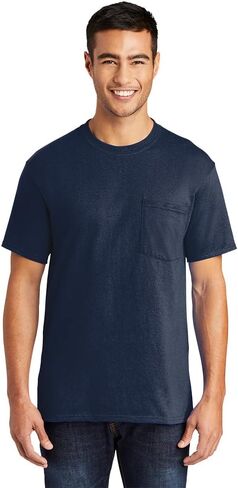 Port & Company Tall Core Blend Pocket Tee Navy in Kuwait