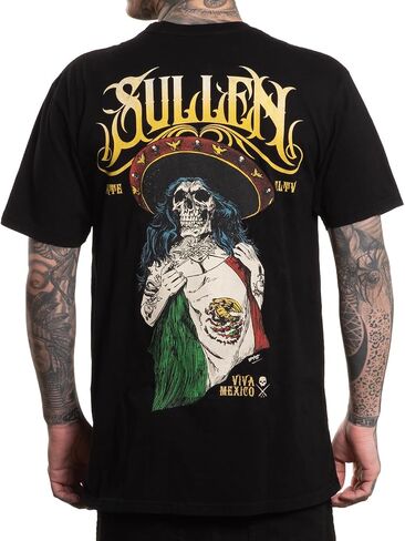 تي شيرت Sullen الرجالي Viva Mexico Choloha Capsule Tattoo Lifestyle Graphic من القطن الفاخر بأكمام قصيرة in Kuwait