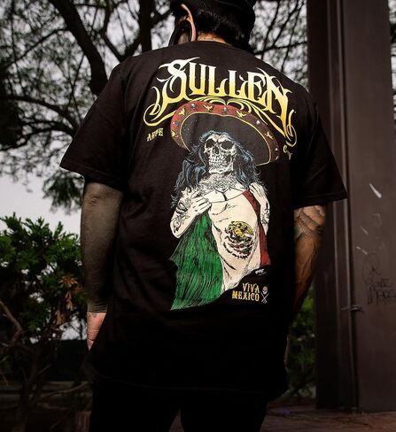 تي شيرت Sullen الرجالي Viva Mexico Choloha Capsule Tattoo Lifestyle Graphic من القطن الفاخر بأكمام قصيرة in Kuwait