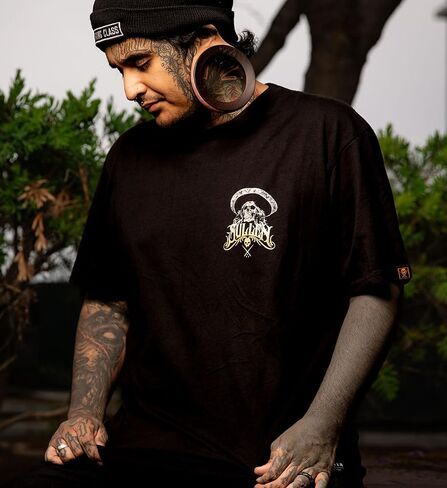 تي شيرت Sullen الرجالي Viva Mexico Choloha Capsule Tattoo Lifestyle Graphic من القطن الفاخر بأكمام قصيرة in Kuwait