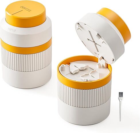 3-in-1 Pill Splitter 1/4 & 1/2, QUARDINE Adjustable Pill Cutter with Storage & Grinder, Tablet Cutter with Stainless Steel Blade, Pill Grinder for Vitamins, Tablets, Small or Large Pills (Orange) in Kuwait