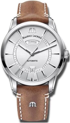Maurice Lacroix PONTOS Day Date PT6358-SS001-130-2 Automatic Mens Watch Classic & Simple in Kuwait