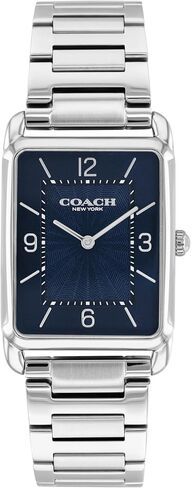 COACH Elliot Tank Men’s Quartz Watch - Bracelet, Textured Dial with Stick and Numeral Markers - Modern, Minimalist Timepiece - Gift for Him 26mm in Kuwait
