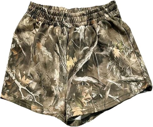 MakeMeChic Women's Plus Size Camo Shorts Elastic High Waist Workout Track Shorts in Kuwait
