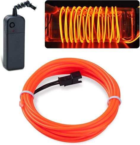 lychee 9ft EL Wire Lights Neon Glowing Strobing Electroluminescent Light El Wire w/Battery Pack for Parties, Halloween Decoration (Ice Blue) in Saudi Arabia