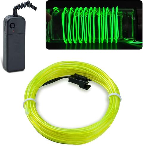 lychee 9ft EL Wire Lights Neon Glowing Strobing Electroluminescent Light El Wire w/Battery Pack for Parties, Halloween Decoration (Ice Blue) in Saudi Arabia