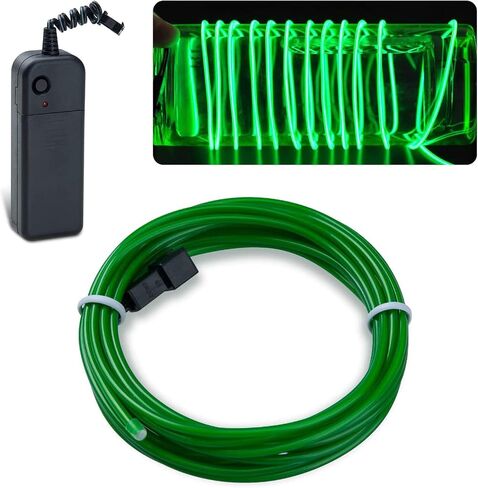 lychee 9ft EL Wire Lights Neon Glowing Strobing Electroluminescent Light El Wire w/Battery Pack for Parties, Halloween Decoration (Ice Blue) in Saudi Arabia