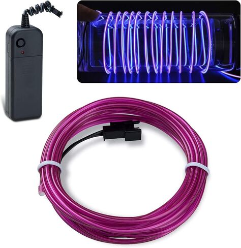 lychee 9ft EL Wire Lights Neon Glowing Strobing Electroluminescent Light El Wire w/Battery Pack for Parties, Halloween Decoration (Ice Blue) in Saudi Arabia