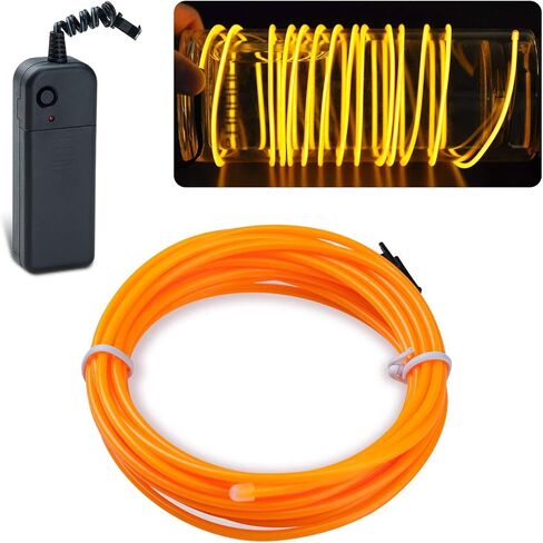 lychee 9ft EL Wire Lights Neon Glowing Strobing Electroluminescent Light El Wire w/Battery Pack for Parties, Halloween Decoration (Ice Blue) in Saudi Arabia