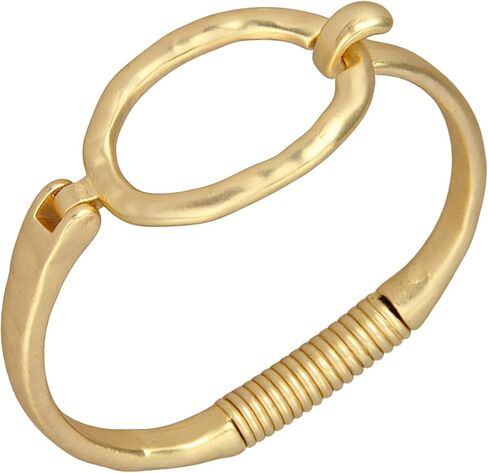 Gold/Silver Chunky Bangle Bracelet for Women Vintage Hammered Unique Spring Tension Hook Wrists Bangles Fashion Statement Cuff Bracelets Jewelry Christmas Gift in Kuwait