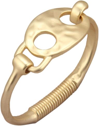 Gold/Silver Chunky Bangle Bracelet for Women Vintage Hammered Unique Spring Tension Hook Wrists Bangles Fashion Statement Cuff Bracelets Jewelry Christmas Gift in Kuwait