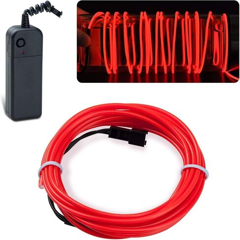 lychee 9ft EL Wire Lights Neon Glowing Strobing Electroluminescent Light El Wire w/Battery Pack for Parties, Halloween Decoration (Ice Blue) in Saudi Arabia