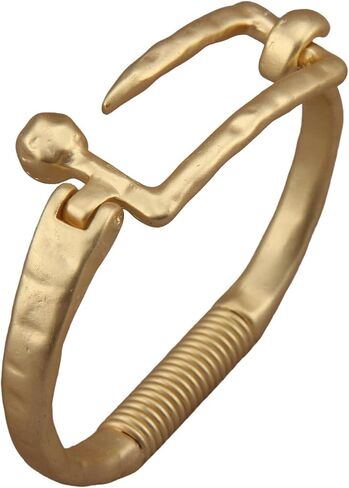 Gold/Silver Chunky Bangle Bracelet for Women Vintage Hammered Unique Spring Tension Hook Wrists Bangles Fashion Statement Cuff Bracelets Jewelry Christmas Gift in Kuwait
