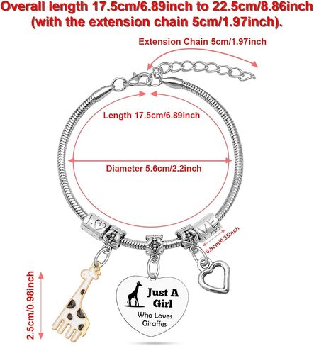 Giraffes Gifts for Women Animal Lovers Stainless Steel Bracelet Giraffes Themed Gifts for Women Adults Giraffe Themed Gift for Friends Sister Daughter Animal Lovers Gift Christmas Birthday Valentine in Saudi Arabia