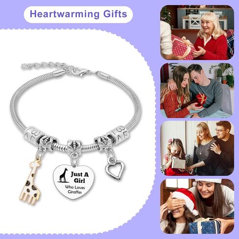Giraffes Gifts for Women Animal Lovers Stainless Steel Bracelet Giraffes Themed Gifts for Women Adults Giraffe Themed Gift for Friends Sister Daughter Animal Lovers Gift Christmas Birthday Valentine in Saudi Arabia