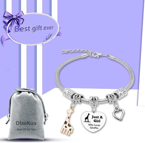 Giraffes Gifts for Women Animal Lovers Stainless Steel Bracelet Giraffes Themed Gifts for Women Adults Giraffe Themed Gift for Friends Sister Daughter Animal Lovers Gift Christmas Birthday Valentine in Saudi Arabia