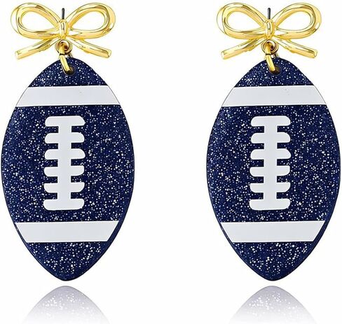 Baseball Earrings for Women Football Softball Bow Dangle Earrings Game Day Sport Jewelry Accessories for Sports Fans in Saudi Arabia