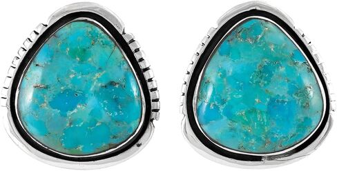 Turquoise Earrings 925 Sterling Silver & Genuine Gemstone in Kuwait