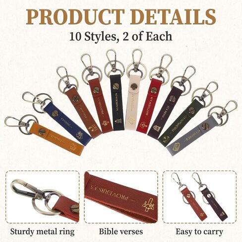 20 Pcs Christian Keychain Christian Gifts Bulk Leather Bible Verse Keychain Inspirational Bible Verse Key Chains Church Gifts In Bulk Scripture Keyrings For Church Favor Gift Easter Christmas Baptism in Saudi Arabia